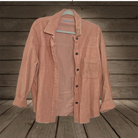 Peach Corduroy Shacket