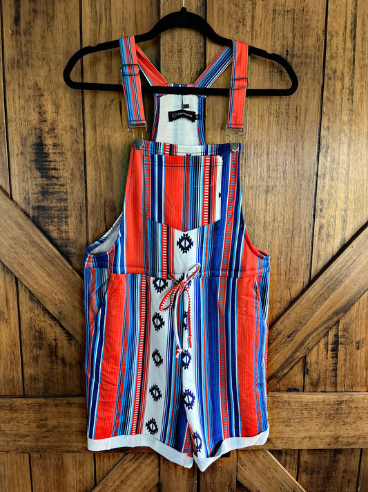 Red/White/Blue Aztec Overalls