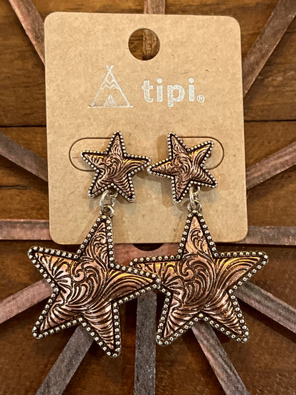 Western Designed Tooled Earrings