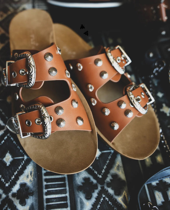 Brown Buckle Sandals