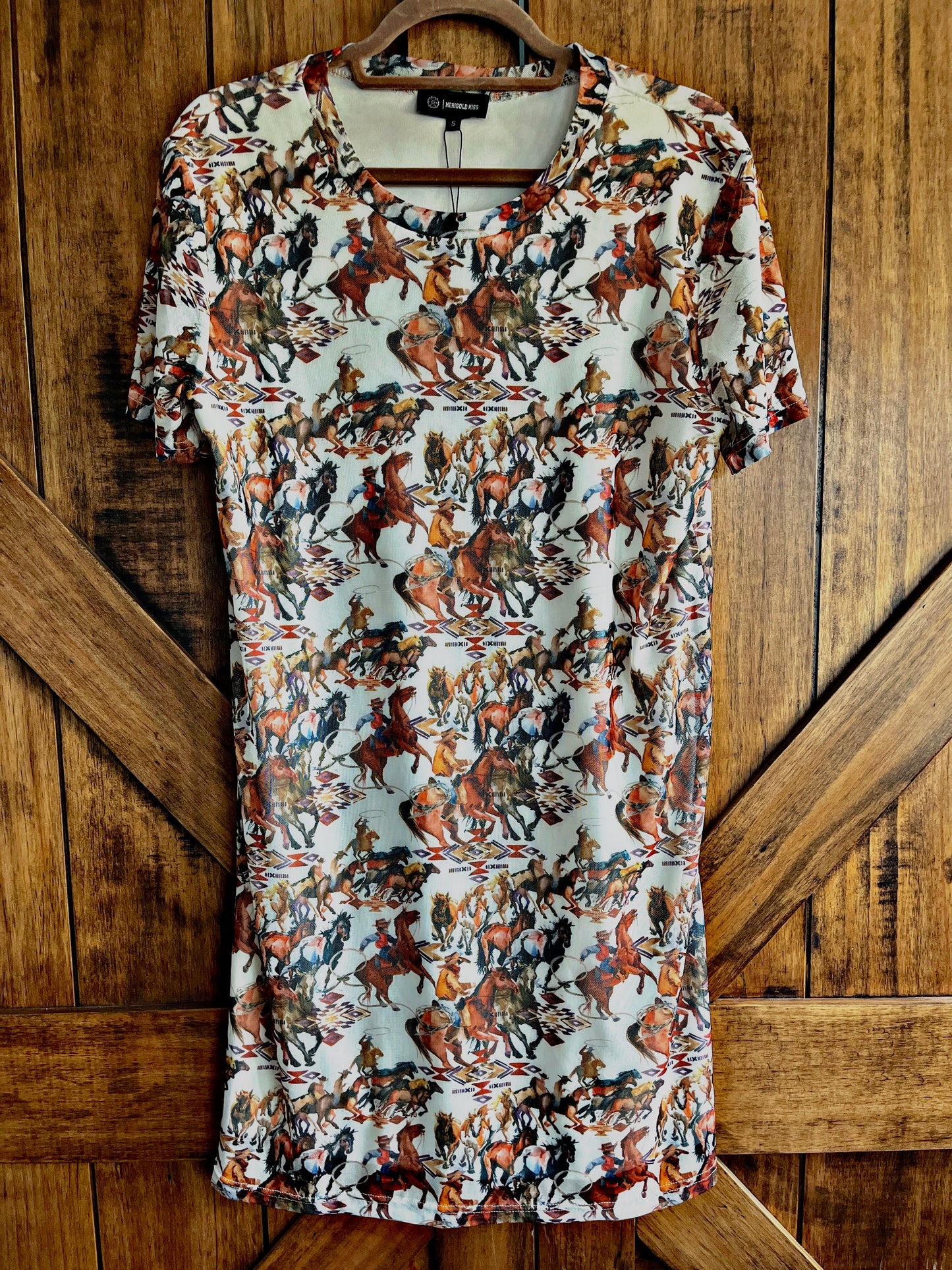 Ivory Cowboy Mesh Dress