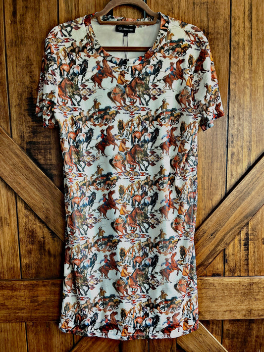 Ivory Cowboy Mesh Dress