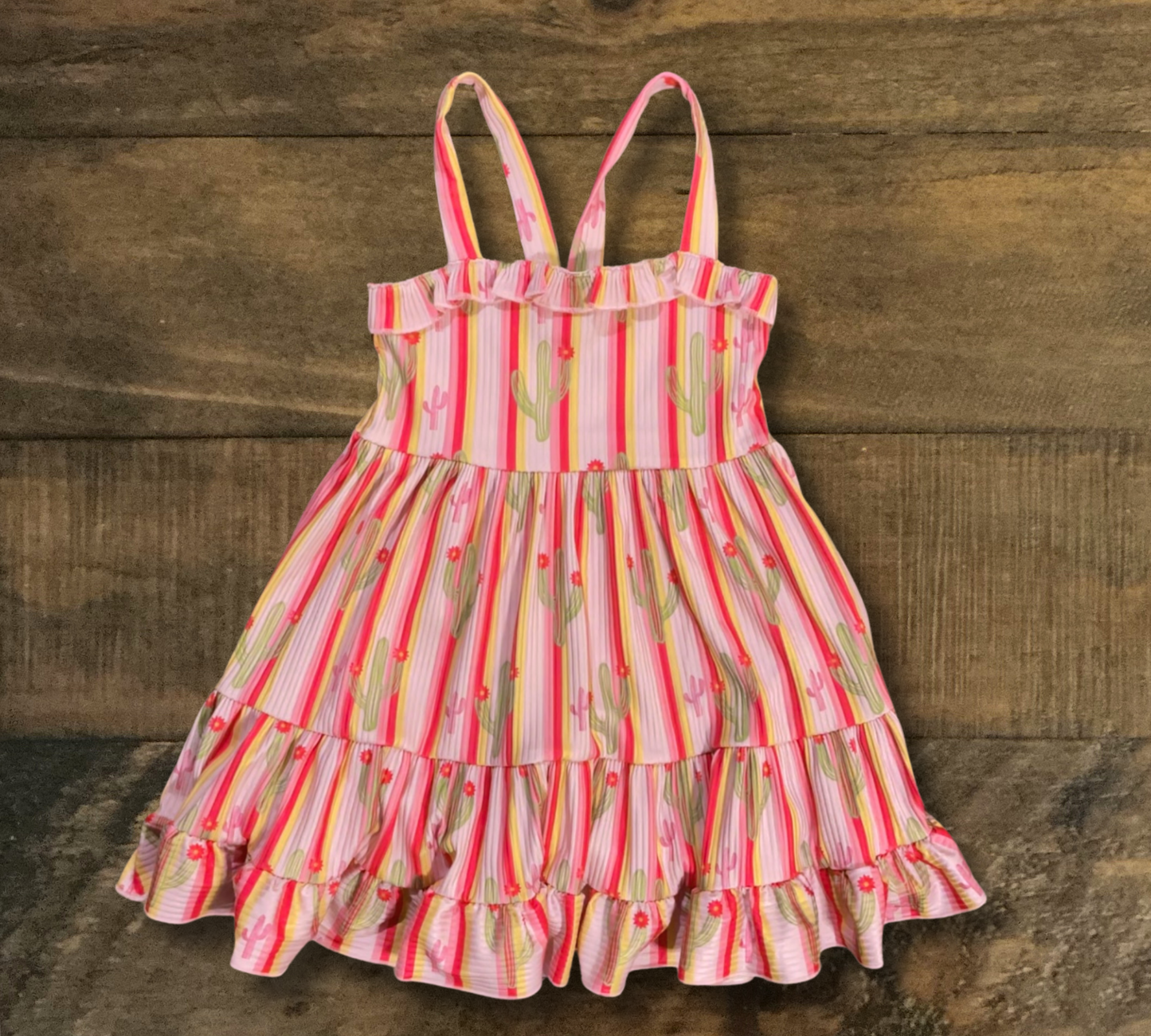Pink Stripes/Cactus Dress