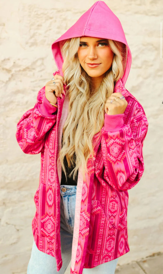 Pink Aztec Print Jacket