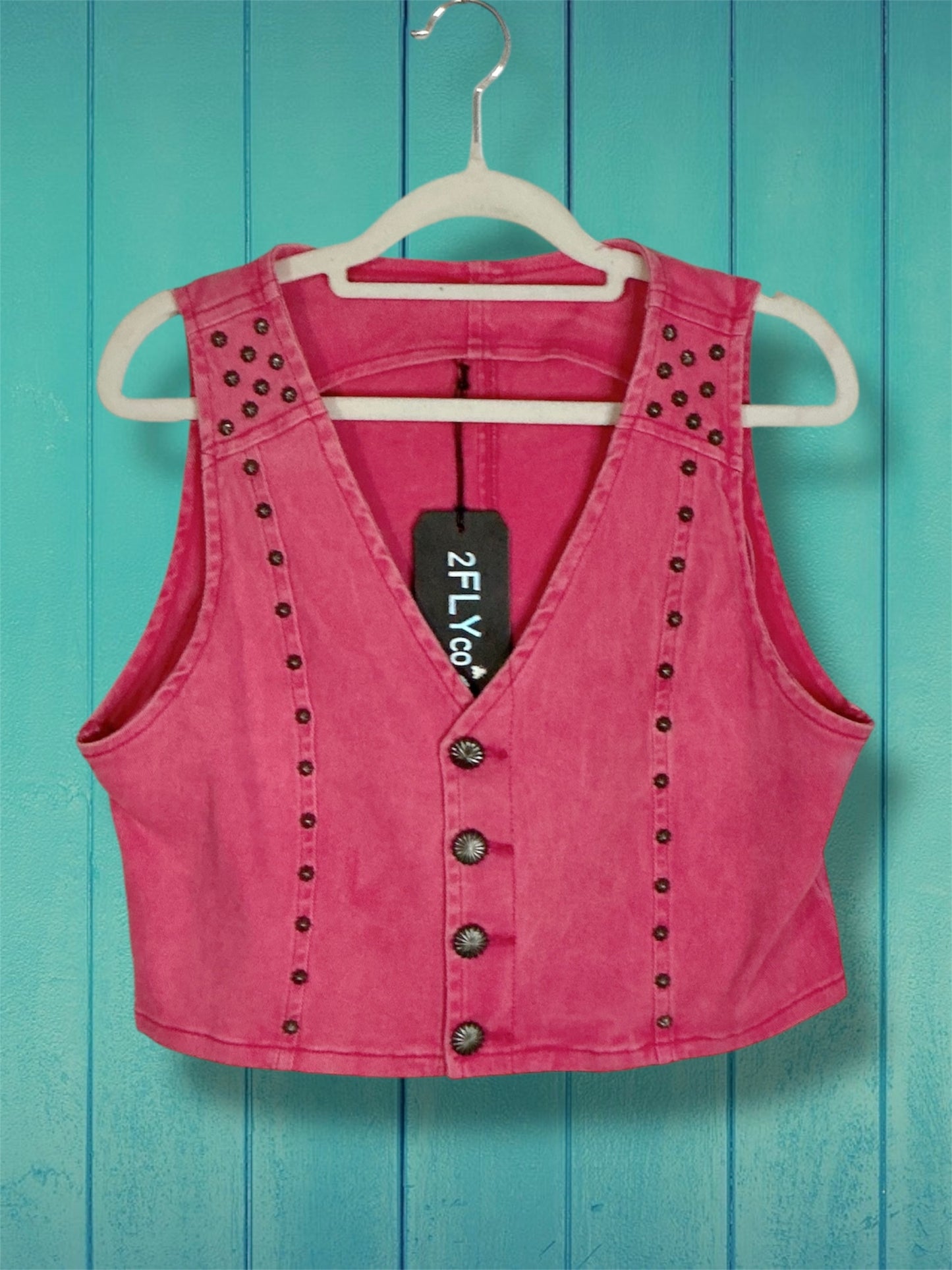 Pink Denim Vest
