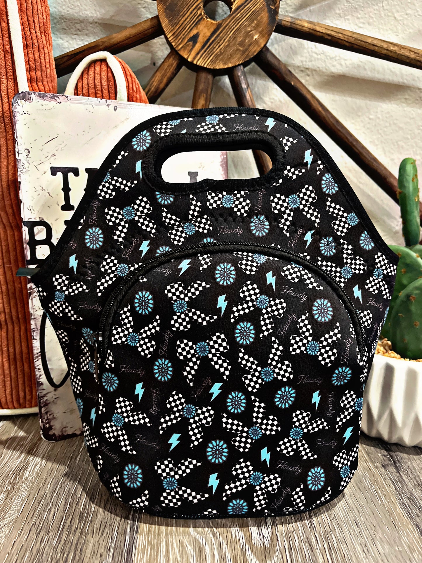Western Print Lunch Totes
