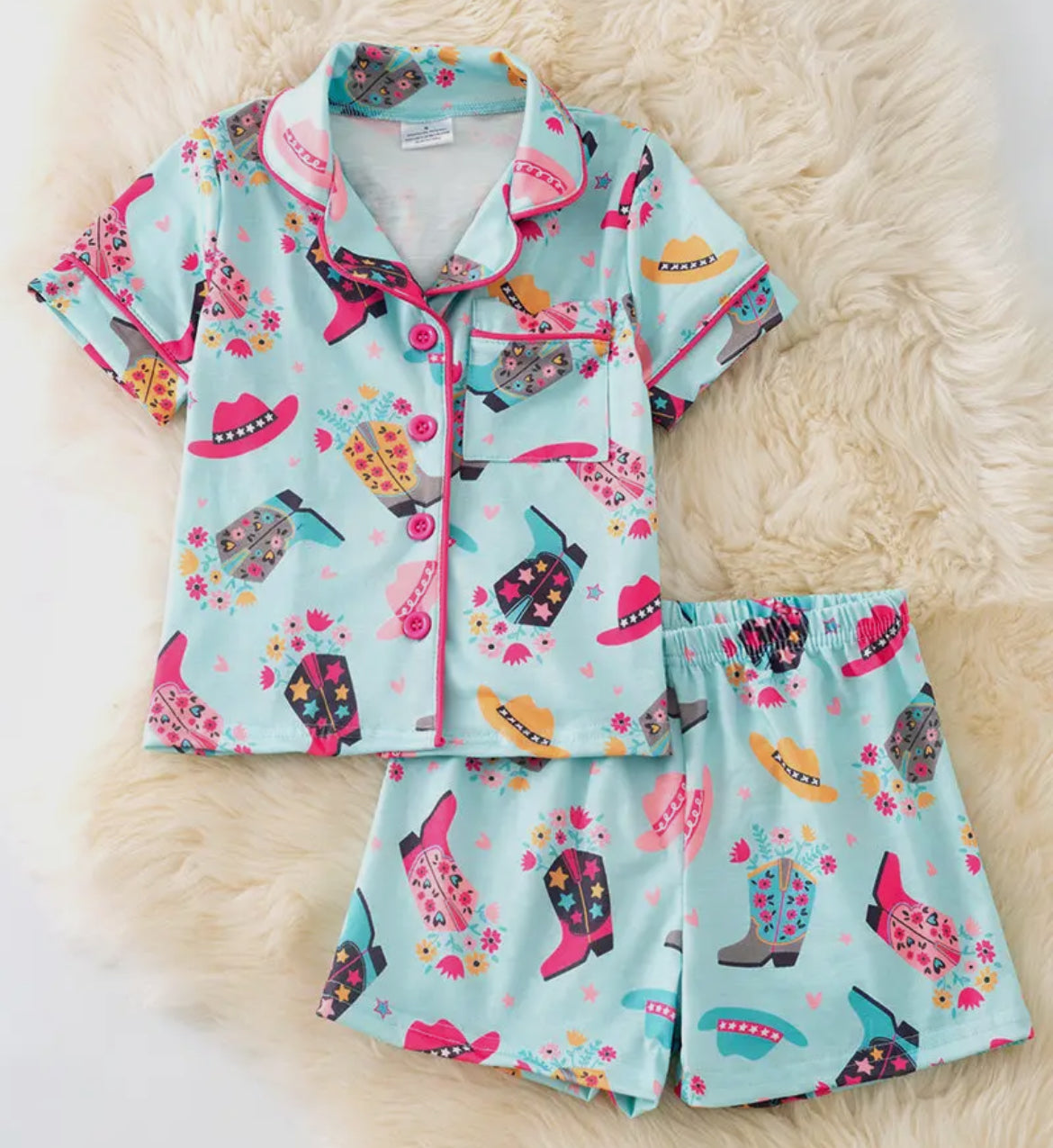 Little Girls Western Print Pajamas