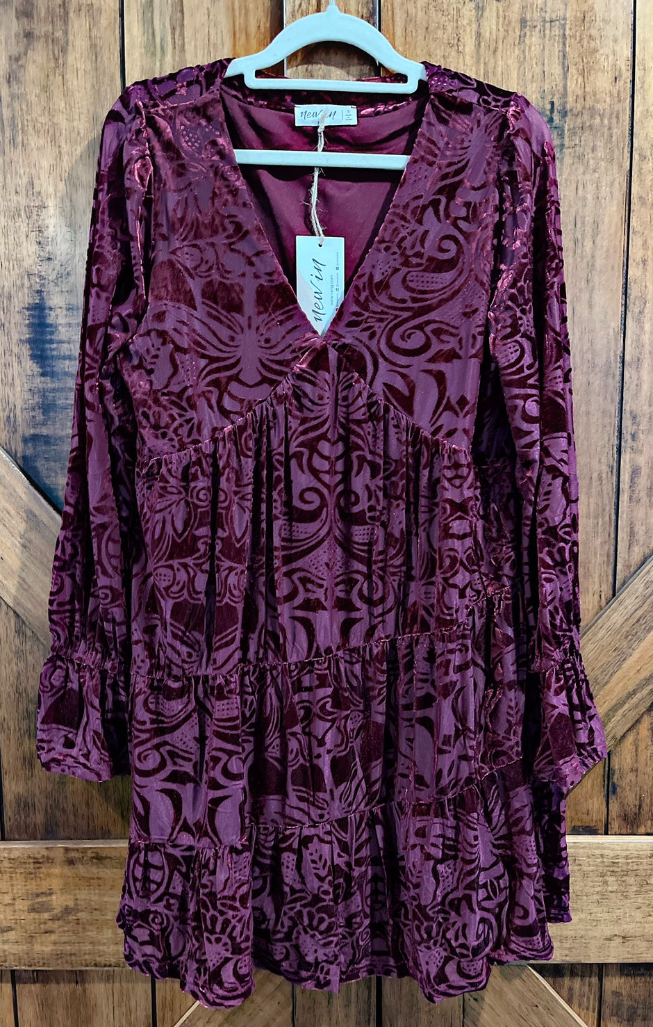 Burgundy Velvet Dress