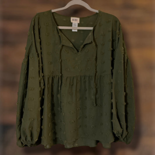 Olive Dotted Top