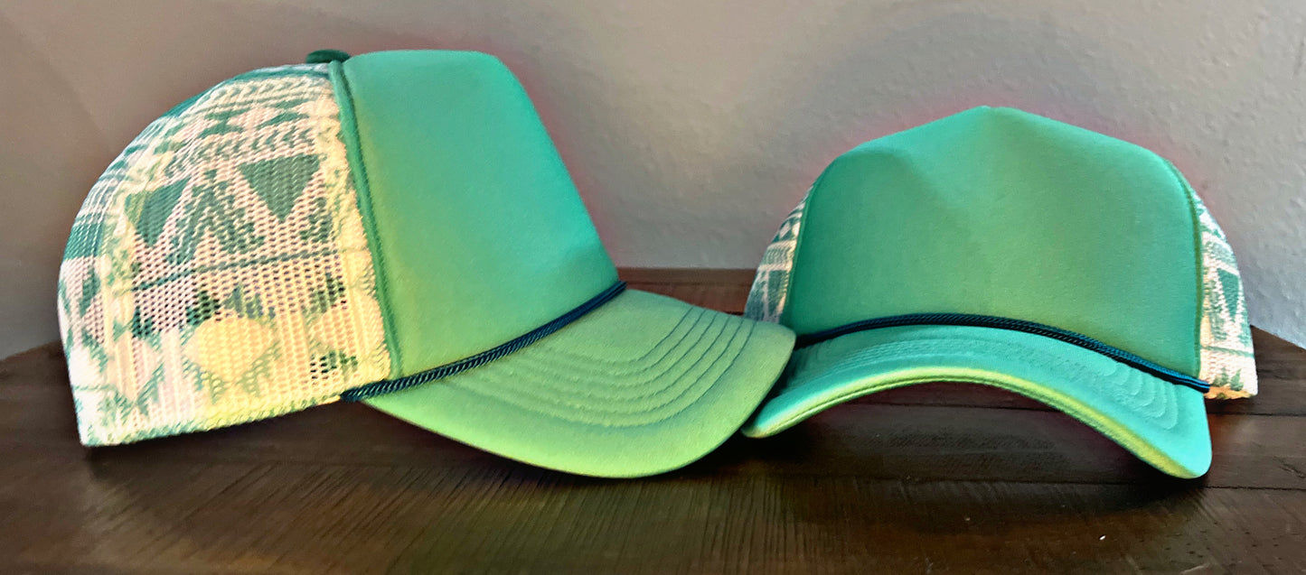 Turquoise/White Aztec Hat