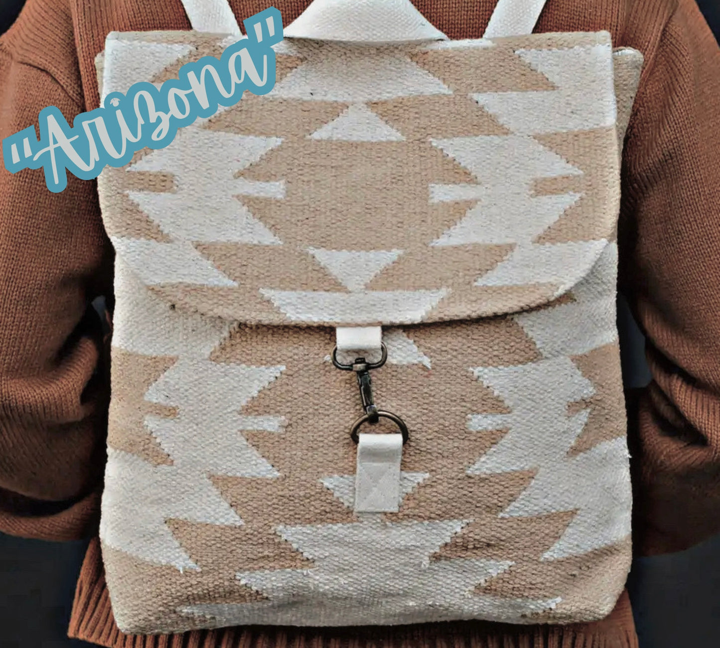 “Arizona” - Tan & Cream Aztec Backpack