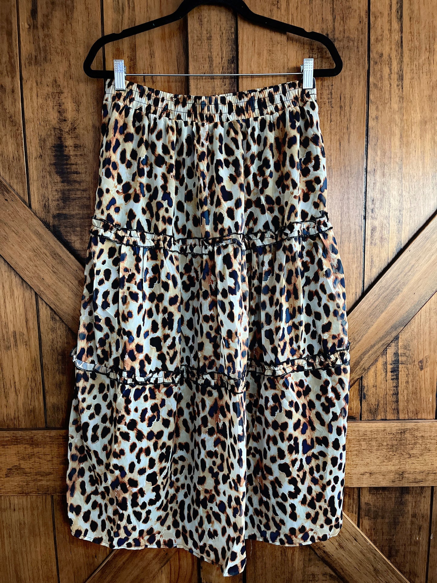 Leopard Chiffon Maxi Skirt