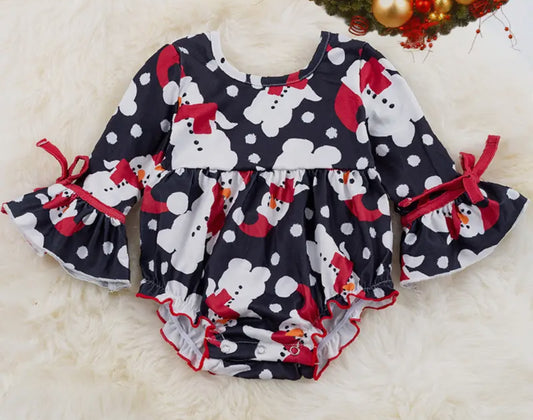 Snowman Bell Sleeve Onesie