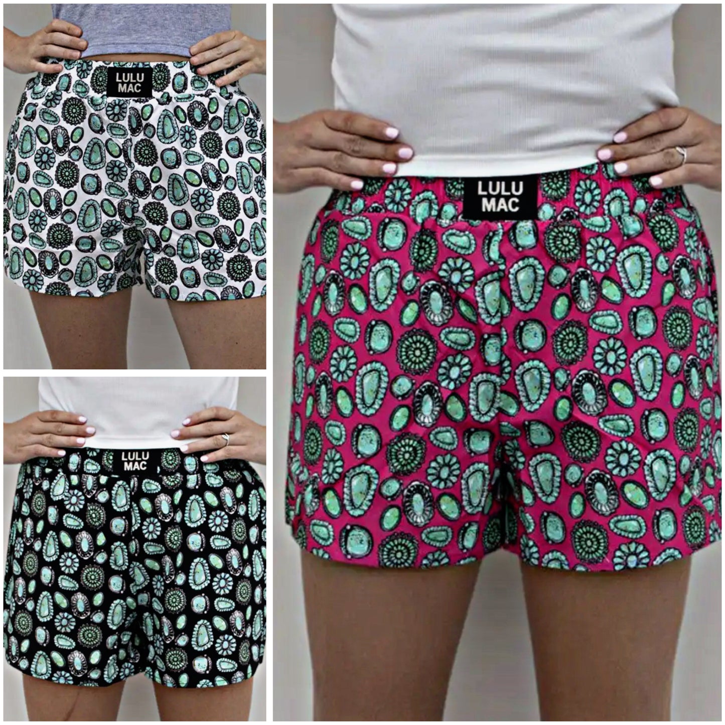 Turquoise Stone Boxer Shorts