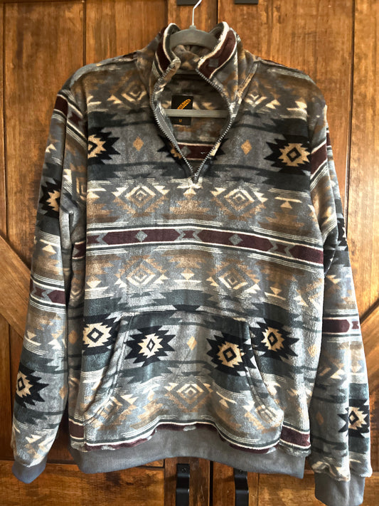 Taupe/Brown Soft Southwest Pullover