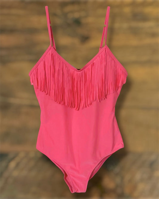 Pink Fringe Swimsuit