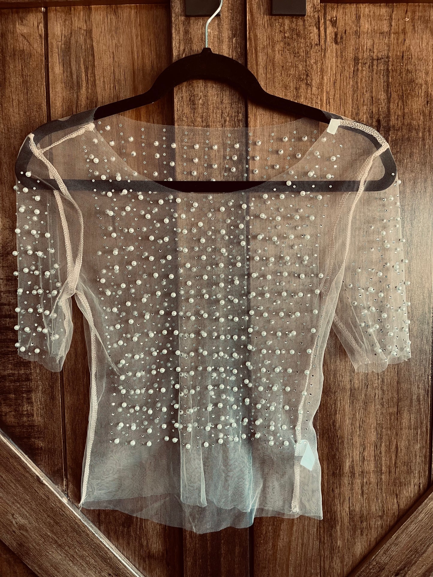 Pearl Mesh Crop