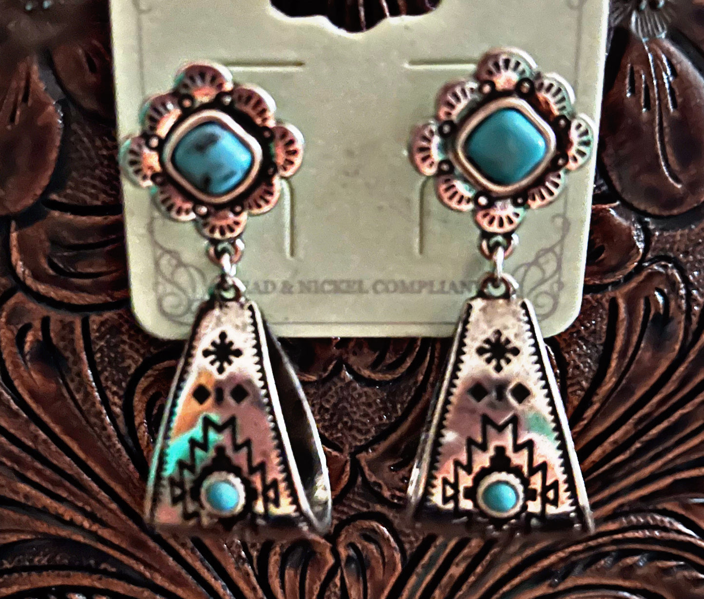Concho Teardrop Earrings