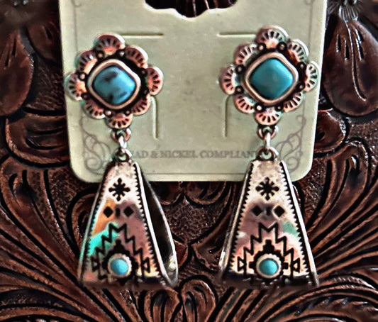 Concho Teardrop Earrings