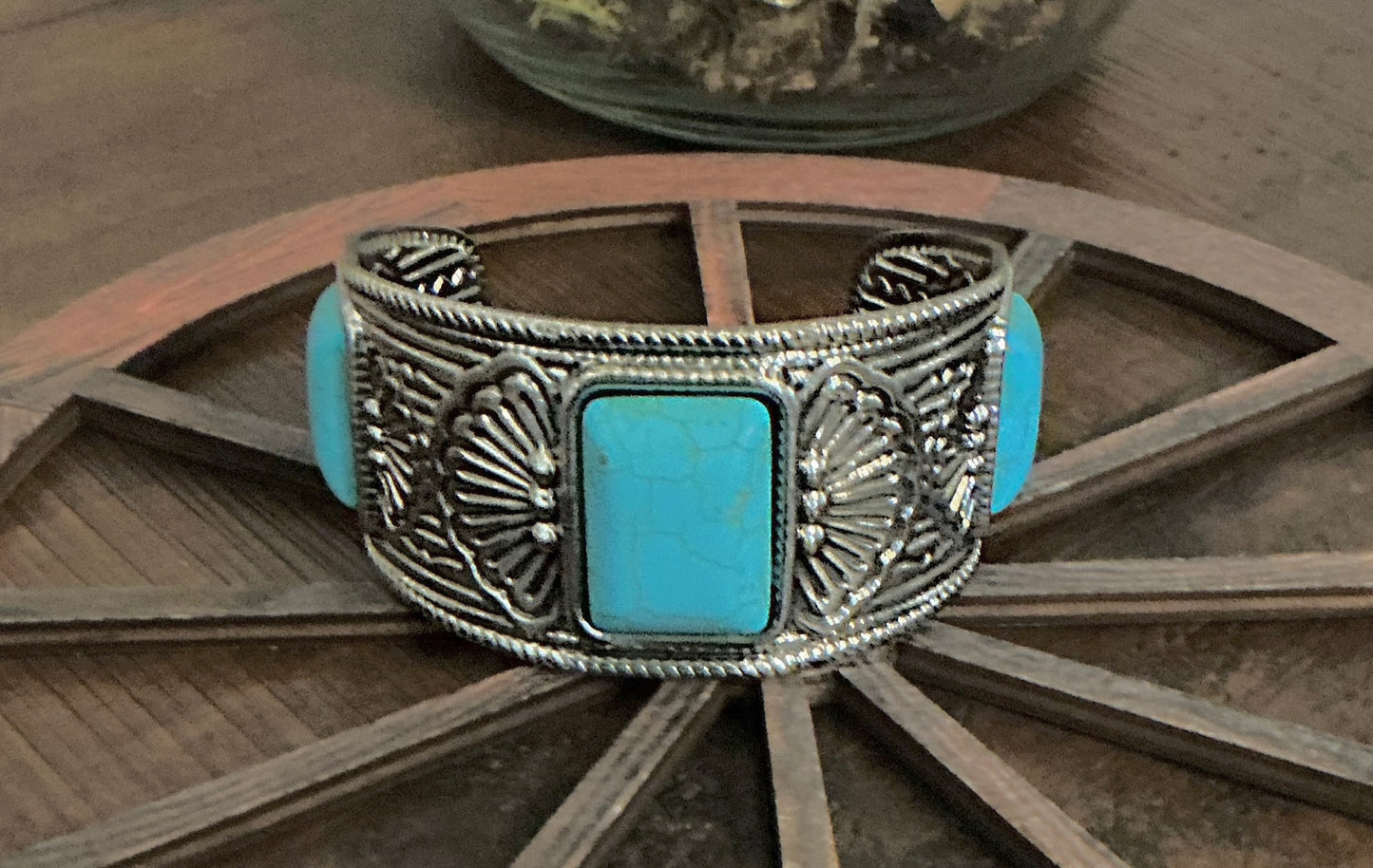 Myra Turquoise/Silver Cuff Bracelet