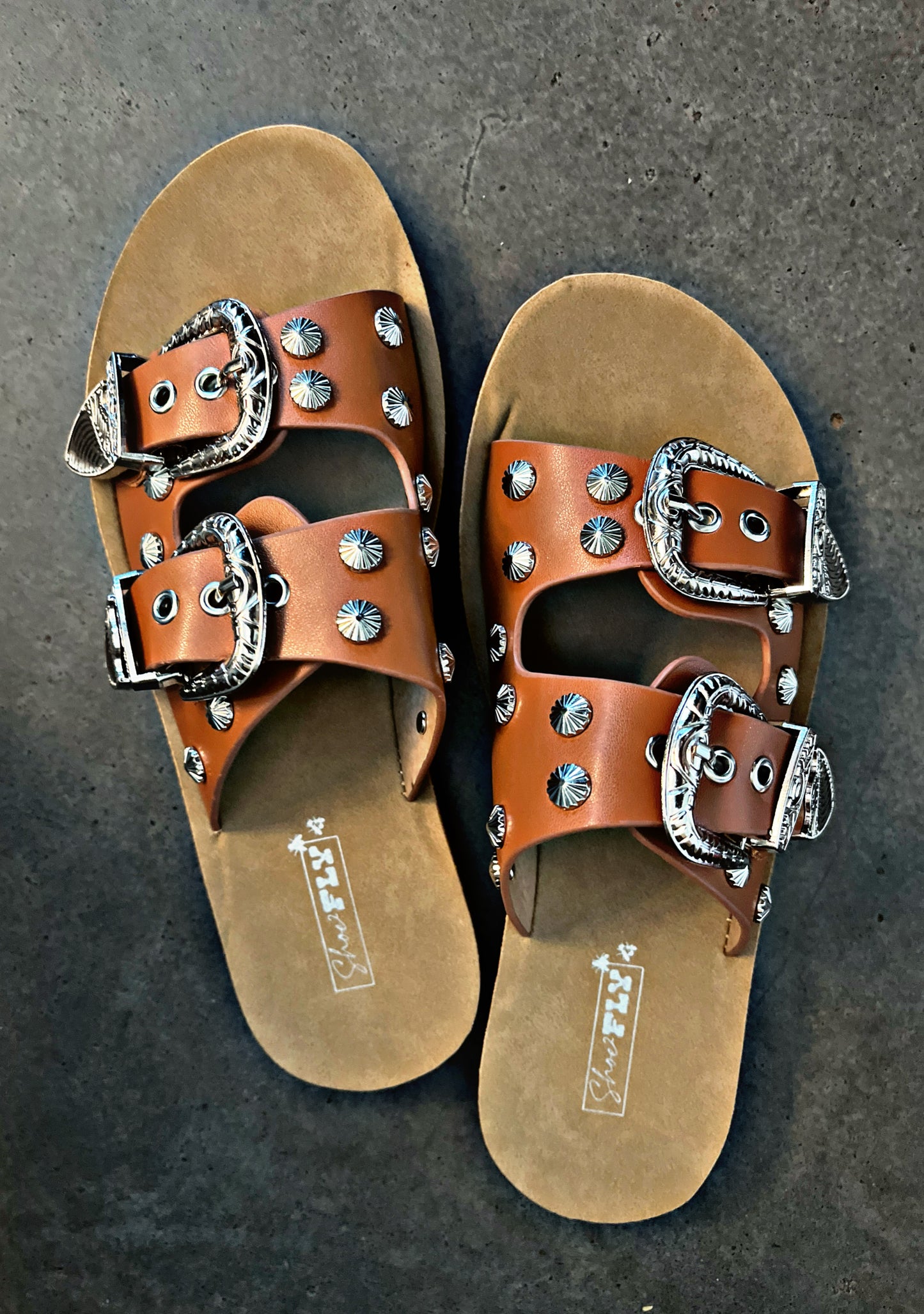 Brown Buckle Sandals