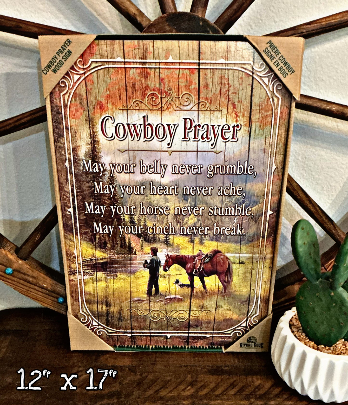 Wooden Cowboy Prayer Wall Decor