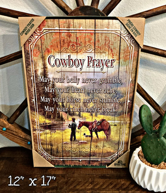 Wooden Cowboy Prayer Wall Decor