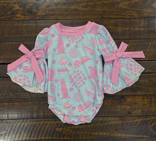 Blue and Pink Bunny Onesie