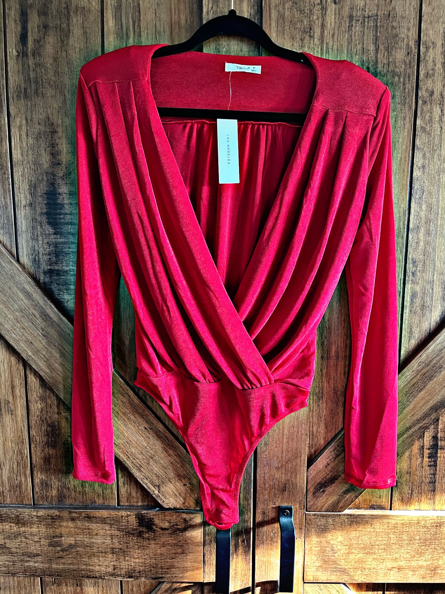 Red Deep V Bodysuit