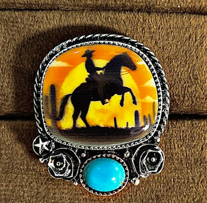 Western Cuff Band Adjustable Rings