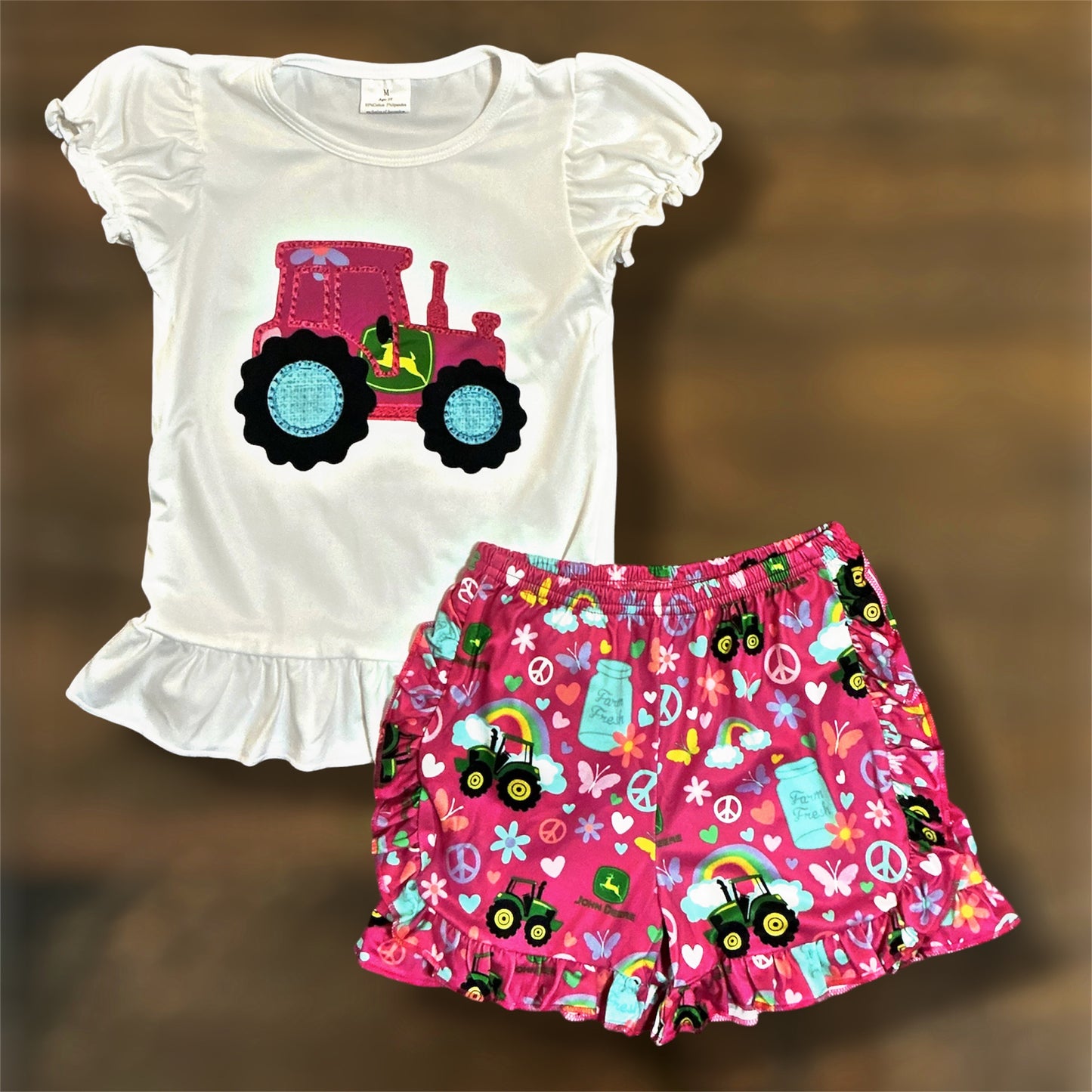 Girl’s John Deere Tractor Short Set
