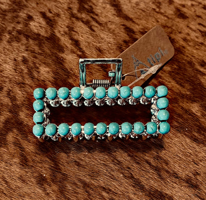 Turquoise Beaded Hair Clip