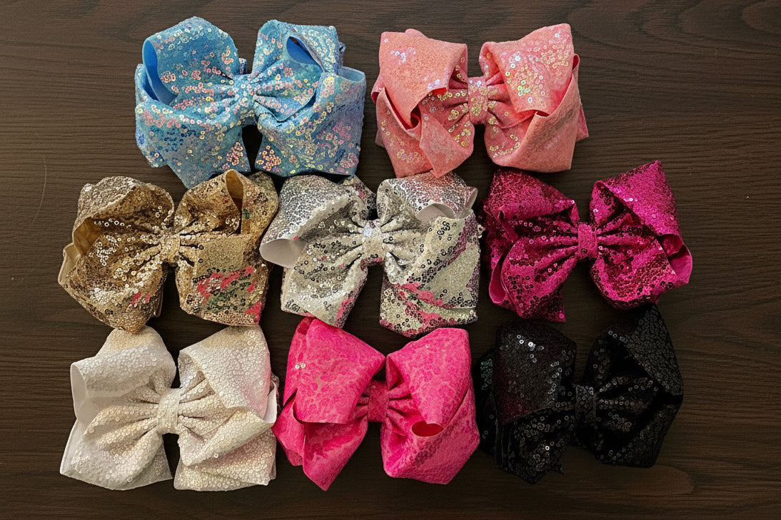 6.5” Double Layer Sequin Hair Bows