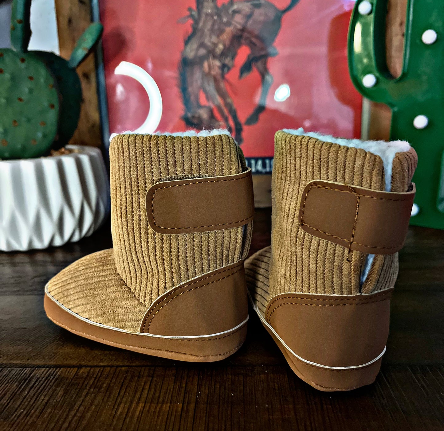 Ribbed Sherpa Lined Baby Boots
