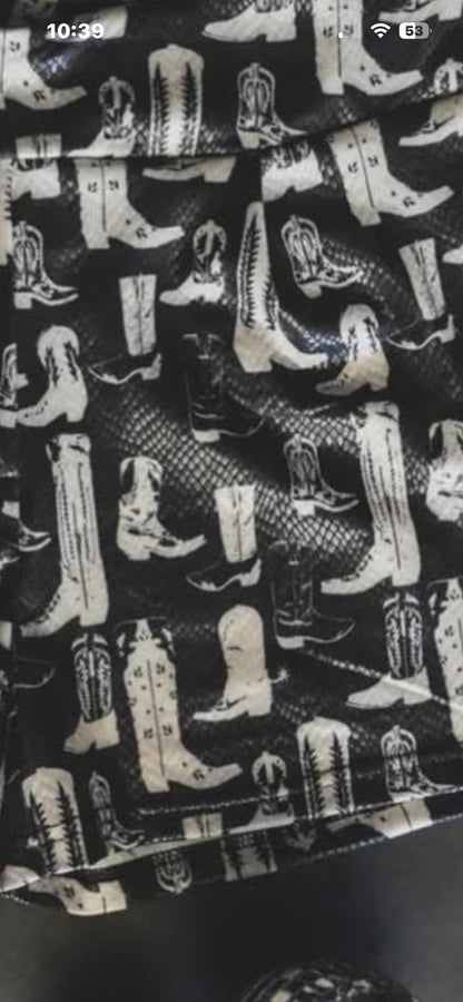 Black Snake Skin/Boots Shorts