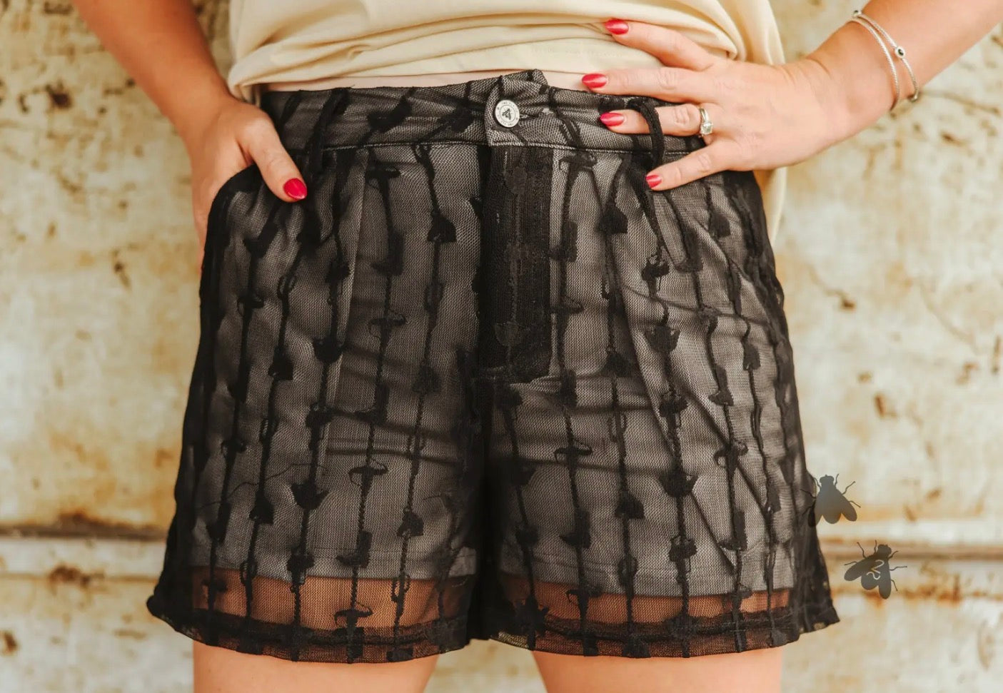 Saddle Lace Shorts - Black