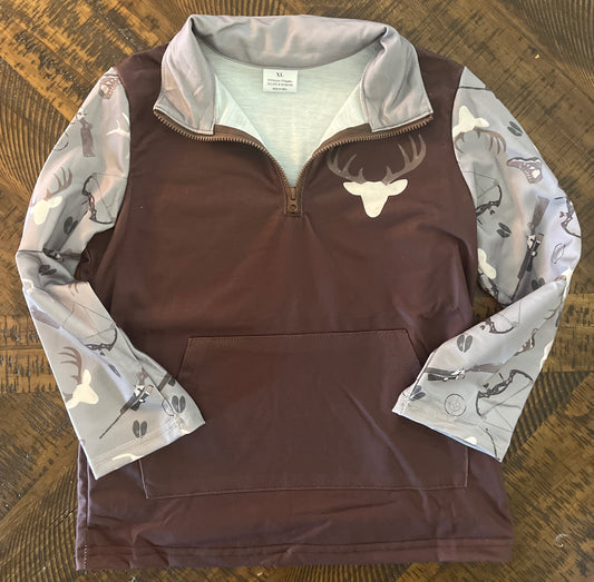 Kids Brown Hunting Pullover