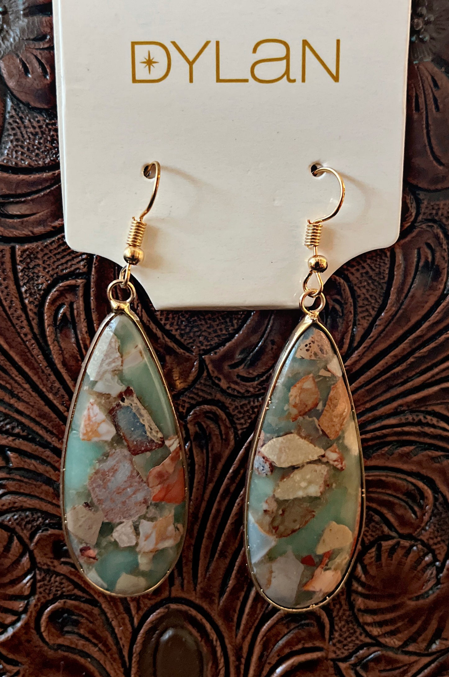 Mixed Stone Dangle Earrings