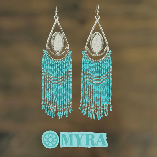 Shields of Protection Beaded Fringe Earrings
