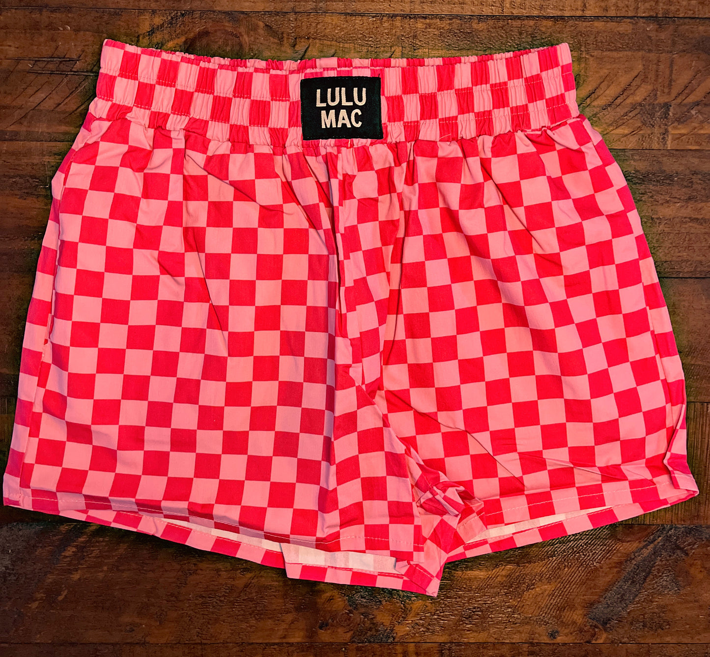 Pink Checkered Boxer Shorts
