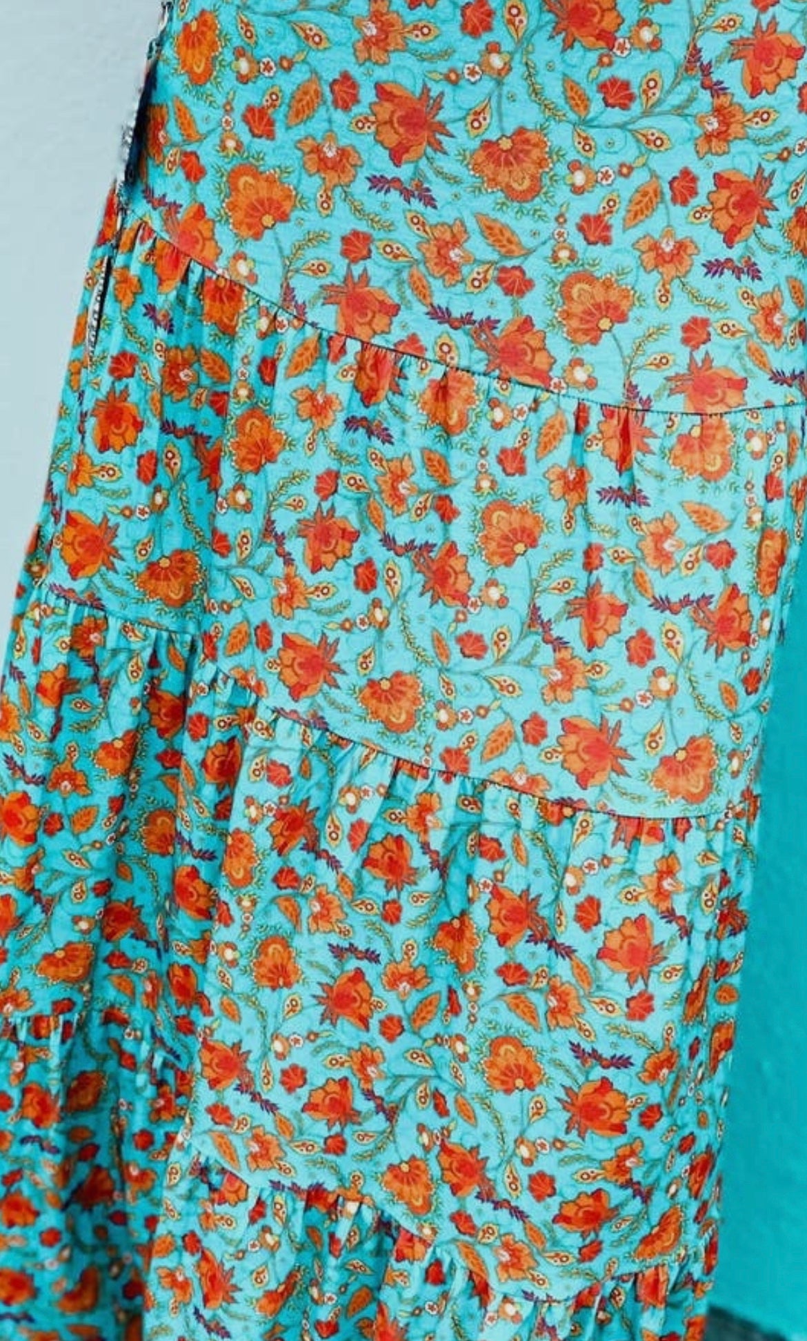 Teal Flower Skirt