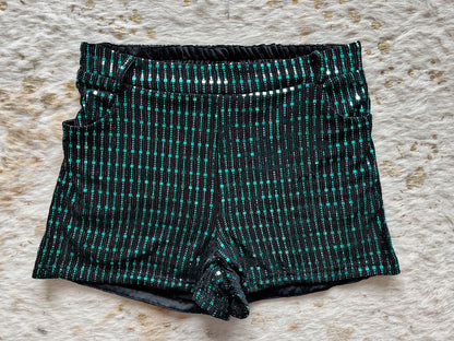 Green Sequin Shorts