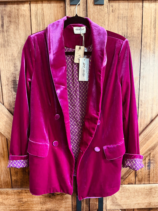 Pink Velvet Blazer