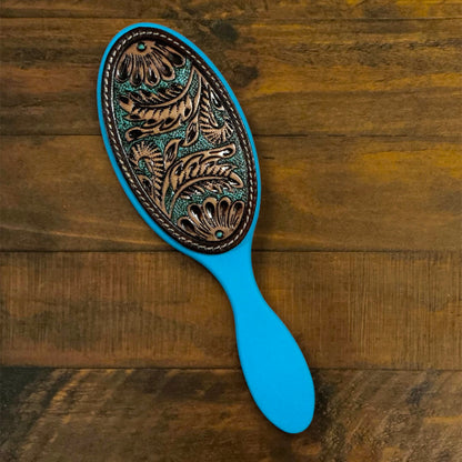 Myra Brand Hairbrushes with Real Tooled Leather