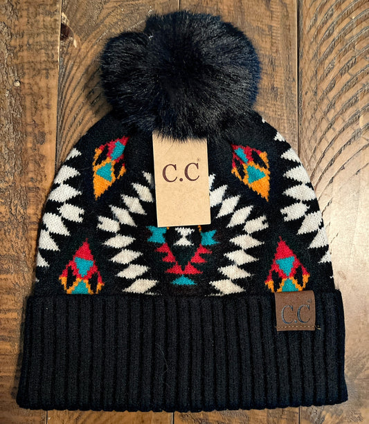 Black Aztec Beanie