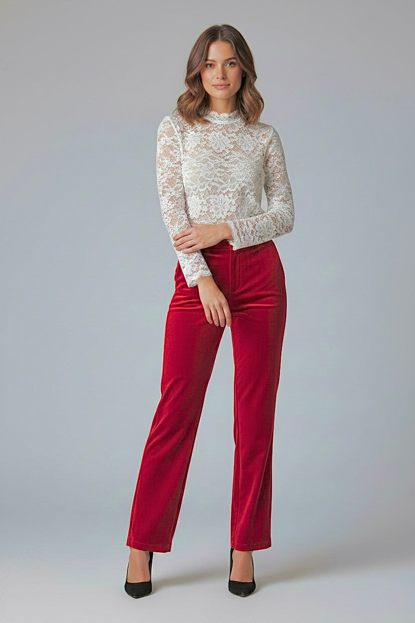 Red Velour Pants