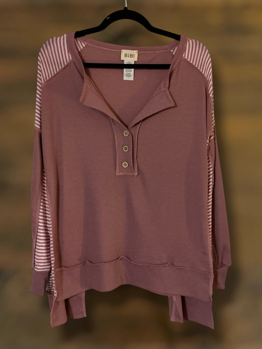 Mauve and Striped Top