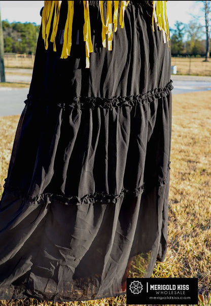 Black Chiffon Maxi Skirt