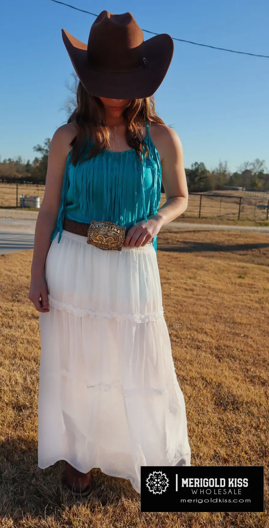 White Chiffon Maxi Skirt