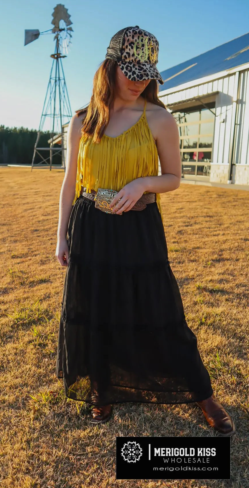 Black Chiffon Maxi Skirt